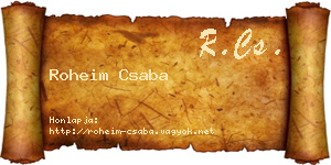 Roheim Csaba névjegykártya
